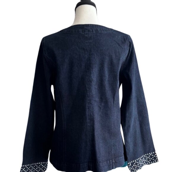 DIANE GILMAN GORGEOUS EMBELLISHED DENIM JACKET, SZ. S - Picture 3 of 9